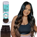 Irresistible Me Real Human Hair Extensions Clip Ins – 100% Human Hair Clip In Extensions for Length & Volume – Invisible Extension – Heat Resistant & Dyeable – Dimensional Brown, 20 Inches