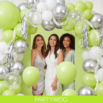 PartyWoo Lime Balloons 140pcs Green Light Green Color 18 12 10 5 Inch | 18 12 - Image 5