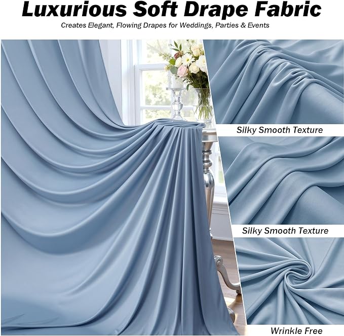 20ft×12ft Dusty Blue Backdrop Curtains - Image 4
