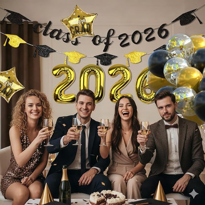 Graduation Decorations 2026, Class of 2026 Black and Gold Graduation Party - Image 4