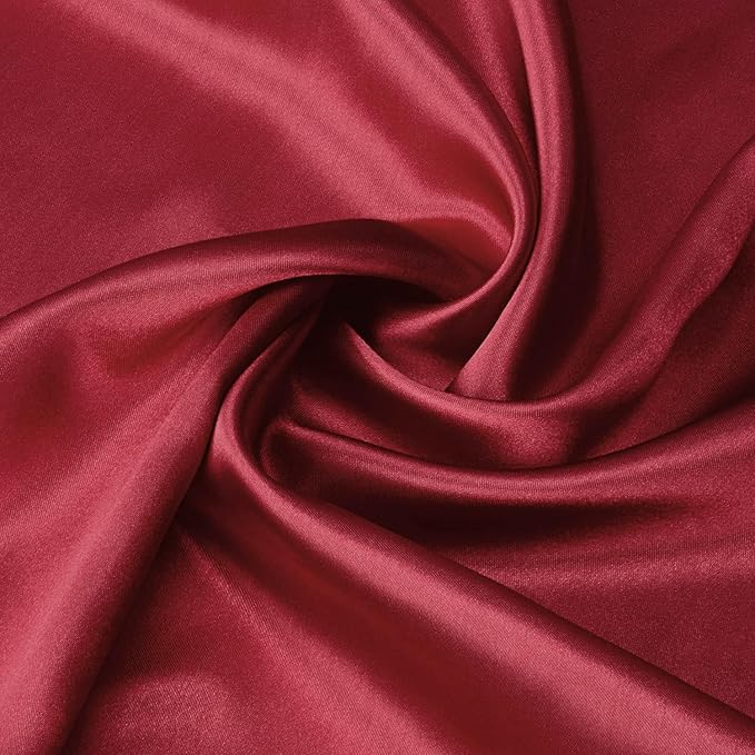 Lirex Satin Pillowcase for Hair and Skin, Super Soft and Cooling Similar to Silk, 2 Pack King Size 20"X 36" Pillow Cases with Envelope Closure, Gifts for Women Men, Wine Red