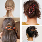 6 Packs Flat Claw Clips for Women, French Tortoise Shell Flat Hair Clip, Matte Hair Claws Clip for Thin Thick Hair, Lay Down Claws Clips, Durable Strong Hold Hair Clip, Christmas Gifts