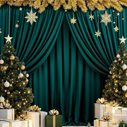 10ft x 10ft Hunter Green Backdrop Curtains by MEETSKY