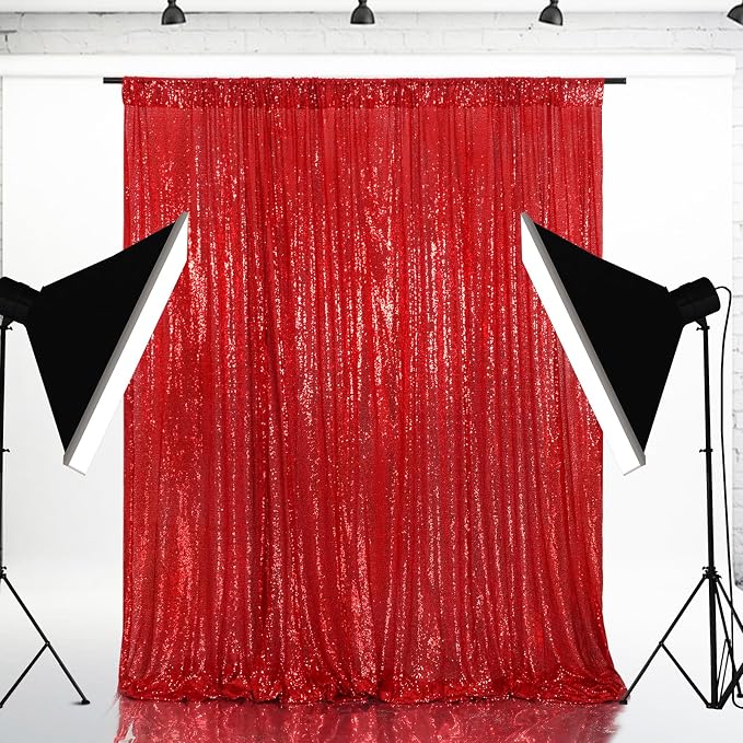 Eternal Beauty Red 3mm Sequin Backdrop 7x7 Ft - Image 6