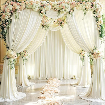 8 Panels Ivory Backdrop Curtains - Image 4