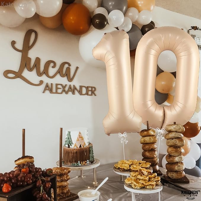 KatchOn Caramel 10 Balloon Number 40 Inch, 10th Birthday Decorations - Image 5