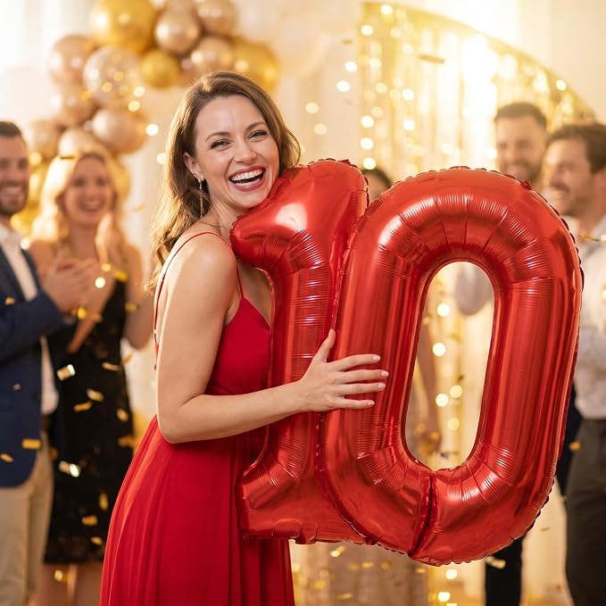 YPSelected 32 Inch Large Foil Helium Number Balloon Birthday Wedding Party 0-9 - Image 3
