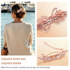 4PCS Vintage Elegant Metal Rhinestone Hair Clips, Sparkly Crystal Hair Pins Butterfly Floral Leaf Bow Hair Barrettes, Non-Slip Sparkly French Floral Hairpins Accessories Gift for Women Girls