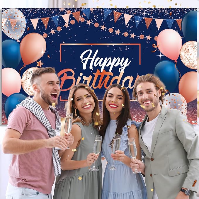 Tatuo Happy Birthday Decorations Backdrop Banner - Image 4