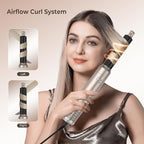 6 in 1 Hair Dryer Brush 60000RPM Blow Dryer Brush Upgrade Multi Hair Styling Tools Powerful Blow Out Auto Wrap Curlers Hot Air Brush Curling Wand Straightener Volumizer (Champagne Silver)