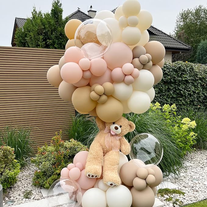HILAVO Blush Pink Balloons 60 Pcs 12 Inch Dusty Pink White Sand Latex Balloon - Image 3