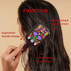 SIMETRA Wooden Paddle Hair Brush Unique Pattern Hair Brushes for Women Wet Brush Detangling Brush Guinean Ovangkol Hardwood Bristles for Scalp Massage for Men Kids for All Hair Types (Fox)