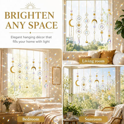 6Pieces Colorful Crystals Suncatcher Hanging Sun Catcher - Image 5