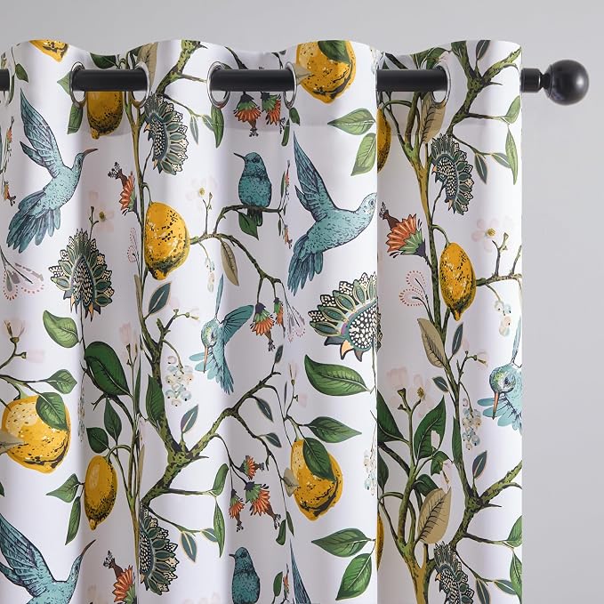 Topfinel Kitchen Curtains 45 Inch Length White Vintage Blackout Curtains by Topfinel