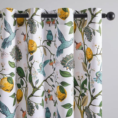Topfinel Kitchen Curtains 45 Inch Length White Vintage Blackout Curtains by Topfinel