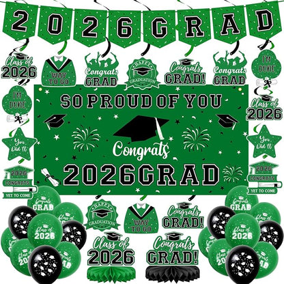 59Pcs Graduation Decorations 2026 Backdrop Balloons Banner Centerpiece Hanging by Yunfan
