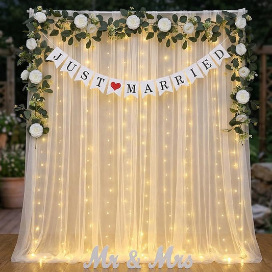 5 Pcs Just Married Decorations Kit, All-in-one Wedding Decor by Unknown