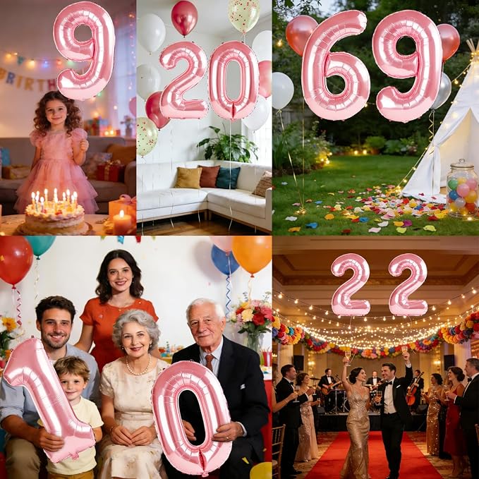 40 Inch Number 69 Balloons for 69th Birthday Party Decorations, 0-100 Jewelry - Image 7
