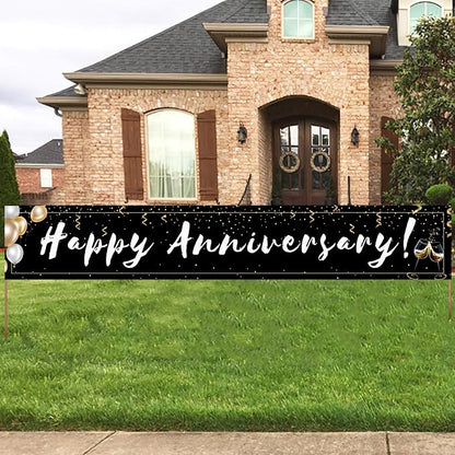 Romantic Happy Anniversary Decorations Banner by TZSS
