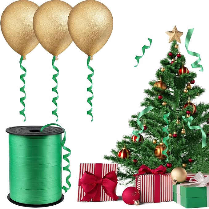 500 Yards Green Curling Ribbon Metallic Balloon Roll - Image 5