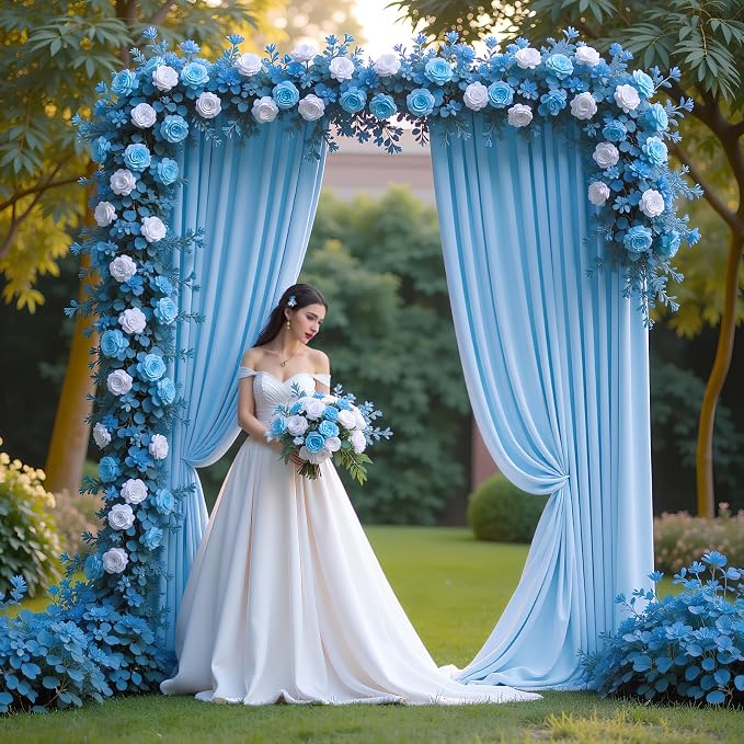 Asee'm Blue Backdrop Curtains Drapes - Image 4