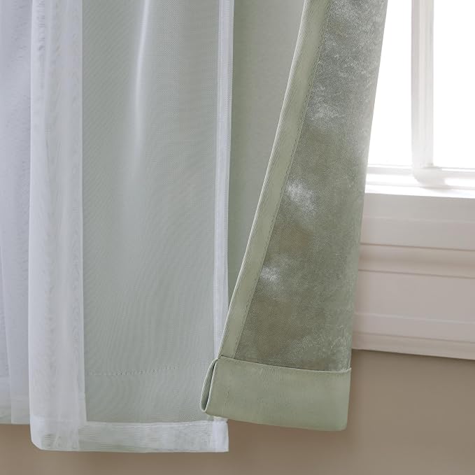 TOWN & COUNTRY LUXE Talia Double Layer Indoor Curtains, Sheer and Room - Image 3
