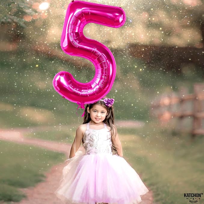 KatchOn Giant Hot Pink 5 Balloon Number - Image 6
