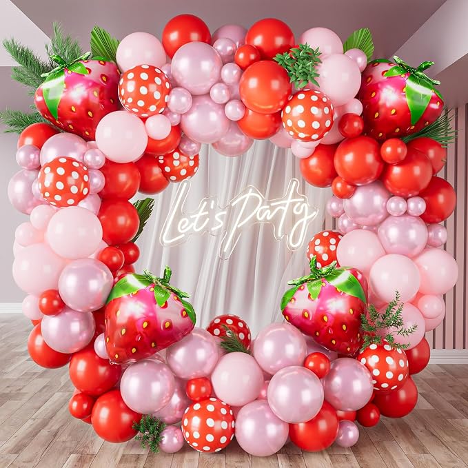 Strawberry Balloon Garland Arch Kit by Unknown