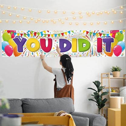 You Did It Banner- Congratulations Banner 6 x 1.3ft - Image 5