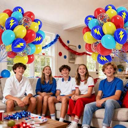 60pcs 12inch Red Yellow and Blue Balloons - Image 6