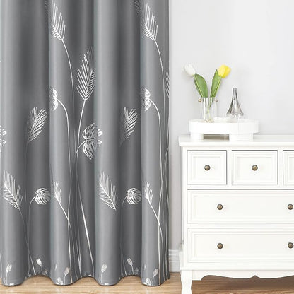 Grey Blackout Curtains 90 Inches Long, Grommet Curtains - Image 2