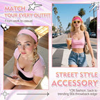 8Pcs Headbands for Women Girls Valentines Day Gifts, Stretchy Soft Neon Head Bands GiftSet Woman Gift for Her Fashion Hair Accessories hairband Galentines Gifts Christmas Easter Basket Stuffers