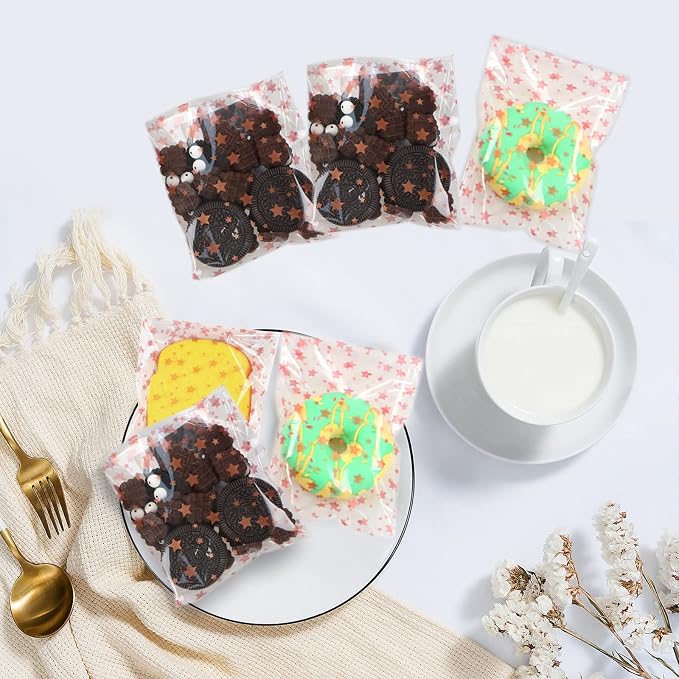 COQOFA 100 Pcs 4x 6 In Star Self-Sealing Cellophane Treat Bag, Baby Shower - Image 6