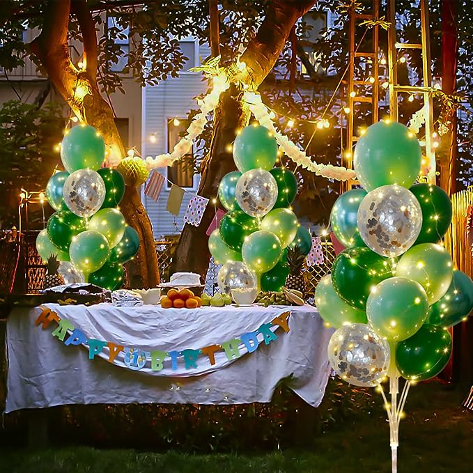 Balloon Stand for Floor with String Light 2 Set Green Centerpieces Balloon - Image 4