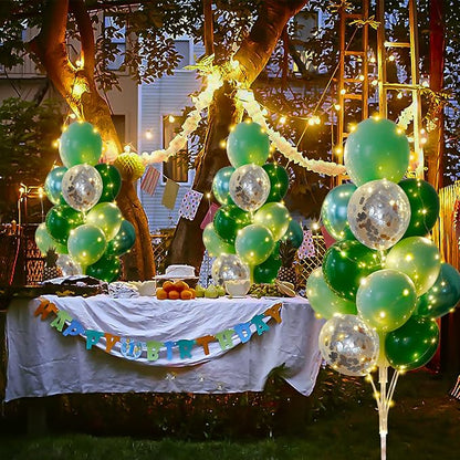 Balloon Stand for Floor with String Light 2 Set Green Centerpieces Balloon - Image 4
