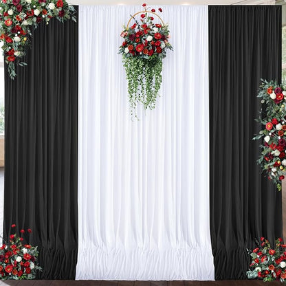 10x12 White Backdrop Curtains for Wedding Party Wrinkle Free Backdrops Curtain - Image 2