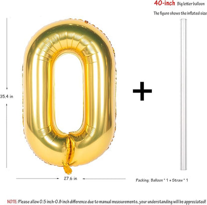 Letter Balloons 40 Inch Giant Jumbo Helium Foil Mylar Gold O | - Image 2
