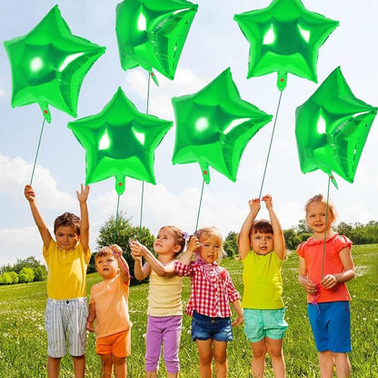 20 Pcs Star Balloons, 18 Inch Green Star Foil Balloons, Stars Shaped Balloon - Image 4