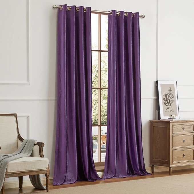 Velvet Violet Purple Blackout Curtains 84 inch Length - Image 6