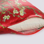 ALASKA BEAR Luxury Silk Pillowcase for Beauty Sleep, Genuine 22 Momme Mulberry Silk Pillow Case Slip for Room Decor, Red Cherry Blossom Floral Pattern Printed, Queen Size (1pc, Gift Box)