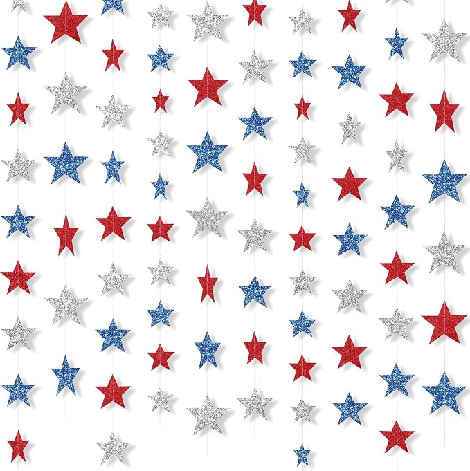 Patelai Glitter Star Garland Banner 2026 Graduation Decor 130 Feet Star Hanging by Patelai