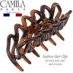 Camila Paris CP3520 French Small Hair Clips for Women Thick Hair for Long Curly Wavy Hair, Girls Hair Claw Clip, Durable Styling Big Claw Clip for Thick Hair, Strong Hold No Slip Grip, Made in France