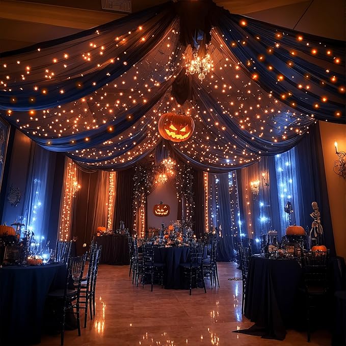 6 Panels Black Ceiling Drapes - Image 4