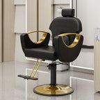 Barber Salon Chair for Hair Stylist, Height Adjustable Hydraulic Hair Reclining Salon Chairs, 360 Degrees Rotation, Multi-Function Shampoo Chair for Barbershop (Modern Black)