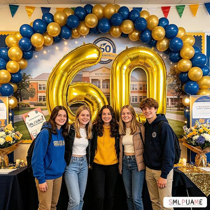 40 Inch Gold Number 80 Balloons, 80th Birthday Party Decorations | Large Self - Image 5