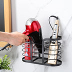 YIGII Hair Dryer Holder - Wall Mount/Adhesive Blow Dryer Holder Bathroom Organizer Hot Tools Organizer for Hair Dryer, Electric Shaver Black