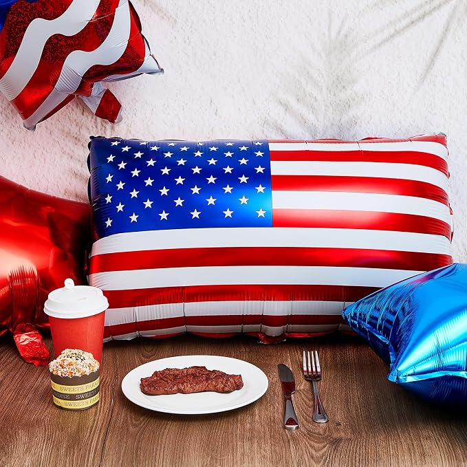 Zhanmai 12 Pcs Patriotic Eagle Foil Balloons American Party Decorations | Flag - Image 7