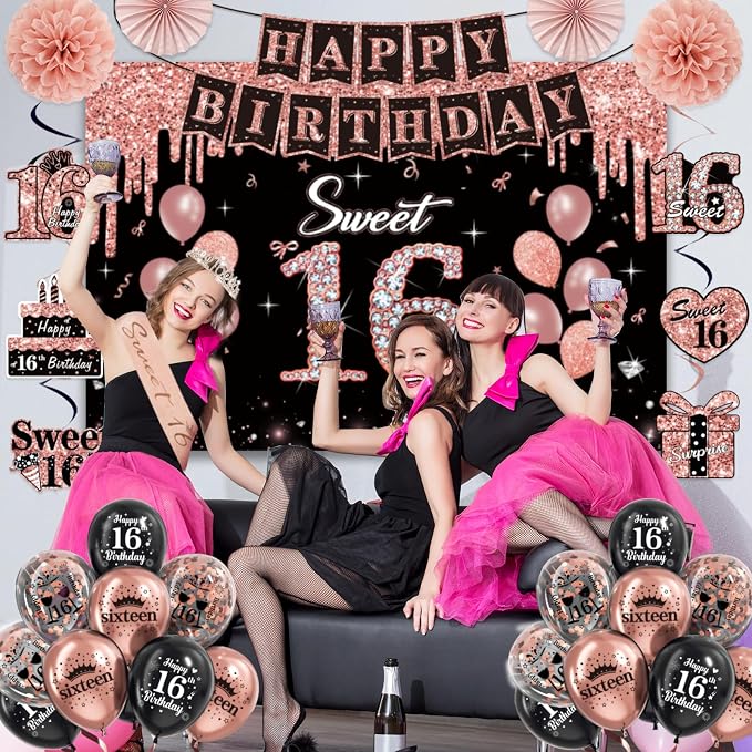 50Pcs Sweet 16 Birthday Party Decorations - Image 8