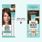 L'Oreal Paris Magic Root Rescue 10 Minute Root Hair Coloring Kit, Permanent Color with Quick Precision Applicator, 100 percent Gray Coverage, 4 Dark Brown, 1 kit (Packaging May Vary)