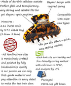 Big Claw Hair Clips for Women Girls Tortoise Hair Jaw Clips Large Hair Claw Clamps Celluloid Hair Clasp 2 Pack